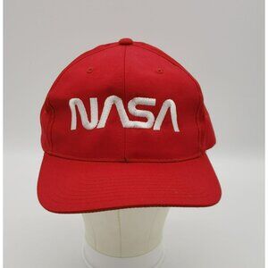 Vintage Red Snapback Cap, NASA white embroidery, Headmaster, No stains or wear